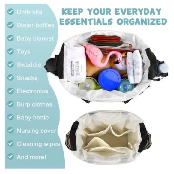 Fanfaree Unisex Lg Travel Tote/Baby Bag w/ Changing Pad & "Purse Pouch" - Picture 12 of 16